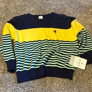 Carter's Men's Sweater in Navy, Yellow, and Green Stripes